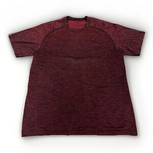 Lululemon Metal Vent Tech Mens Shirt Red Short Sleeve Active Workout Gym Sz Lrg